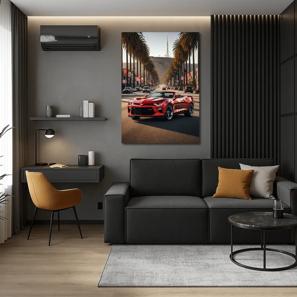 Chevrolet Camaro Cruising Los Angeles Palm Boulevard – Wall Art