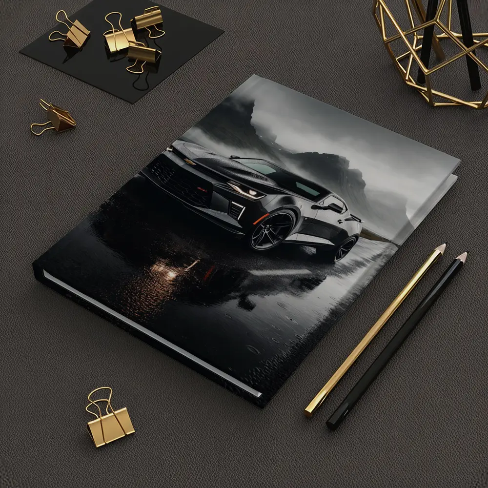 Chevrolet Camaro Wet Road Dramatic Overcast Sky – Notebooks