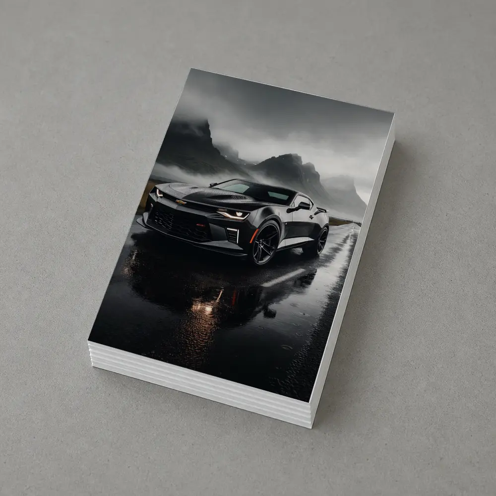 Chevrolet Camaro Wet Road Dramatic Overcast Sky – Postcards
