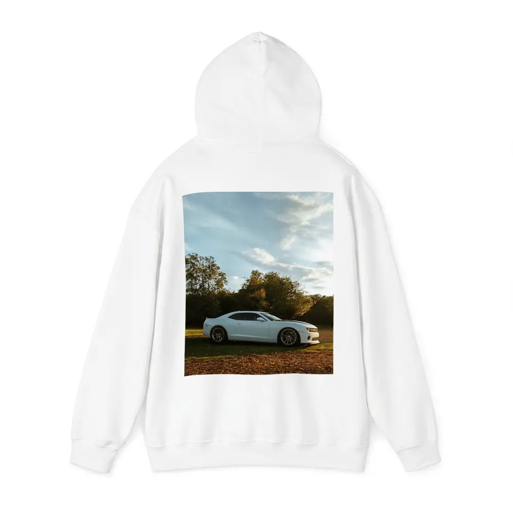 Chevrolet Camaro White Muscle Car Autumn Park – Hoodies