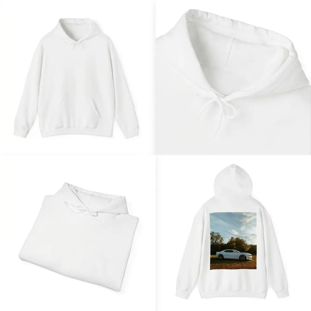 Chevrolet Camaro White Muscle Car Autumn Park – Hoodies