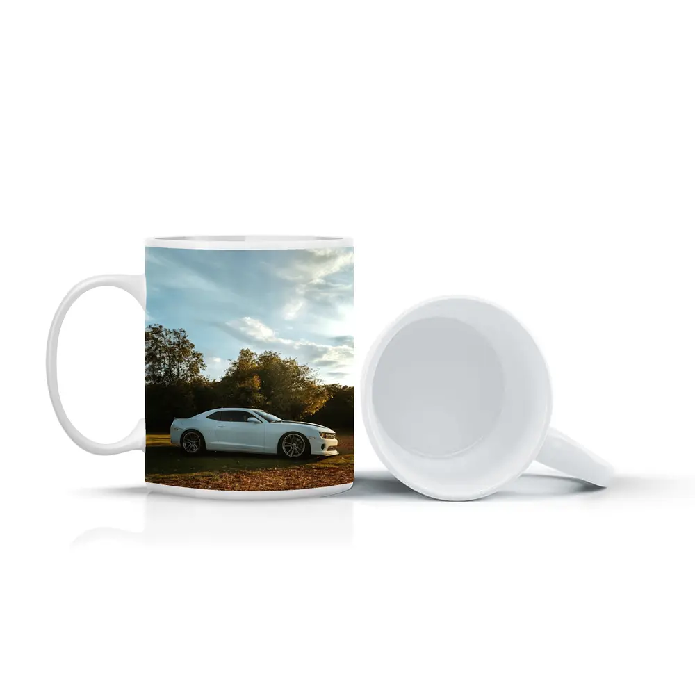 Chevrolet Camaro White Muscle Car Autumn Park – Mugs