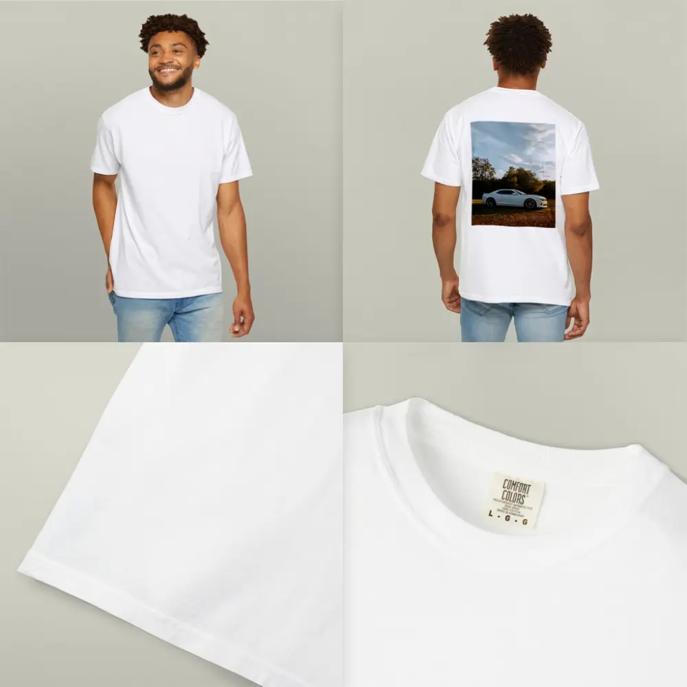 Chevrolet Camaro White Muscle Car Autumn Park – T-Shirts