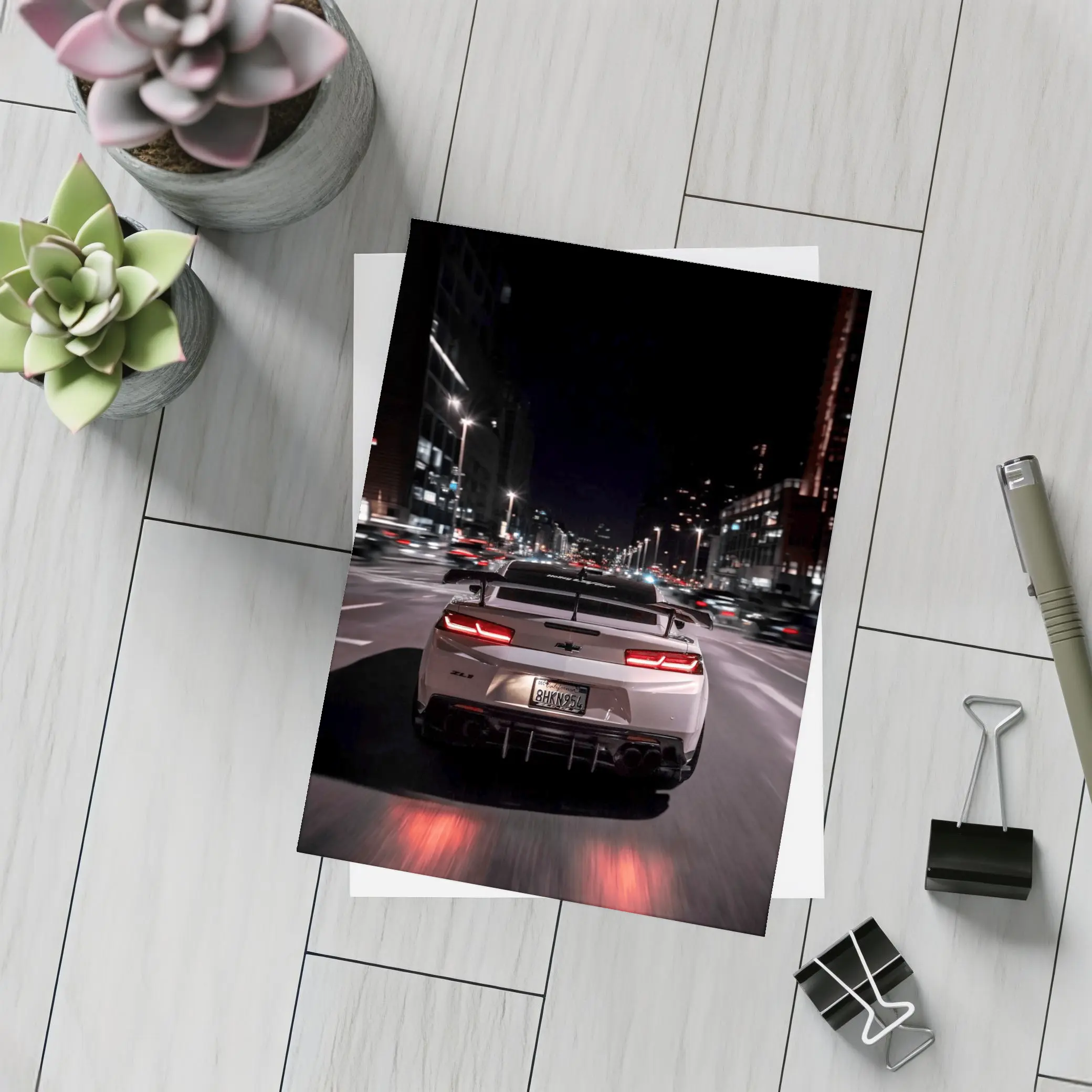 Chevrolet Camaro ZL1 Night City Street – Postcards