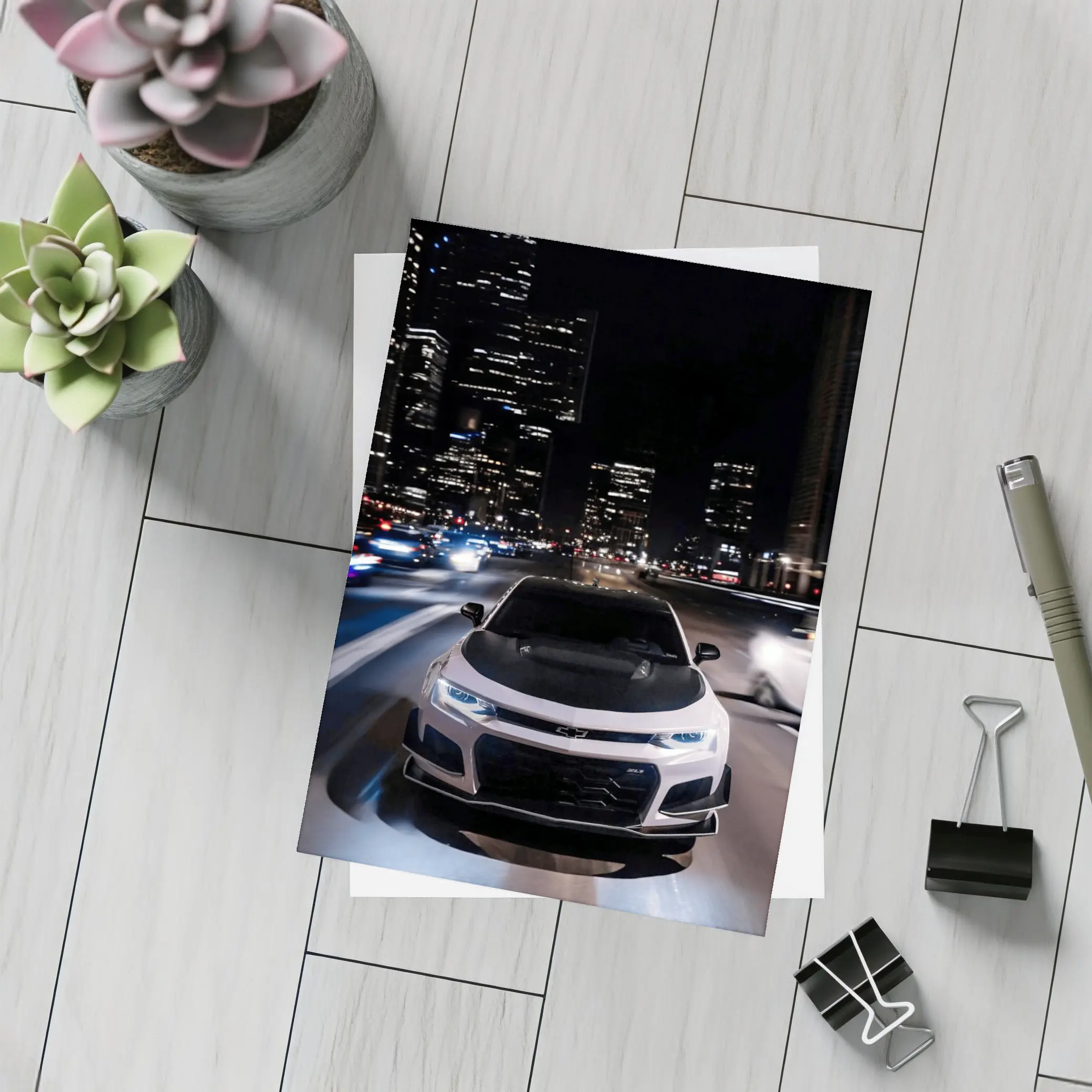 Chevrolet Camaro ZL1 Night City Street – Postcards