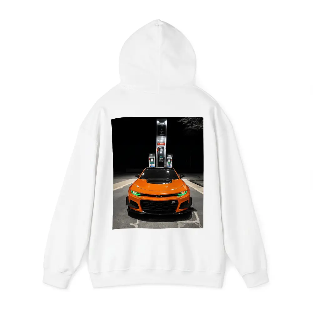 Chevrolet Camaro ZL1 Orange Night Gas Station – Hoodies