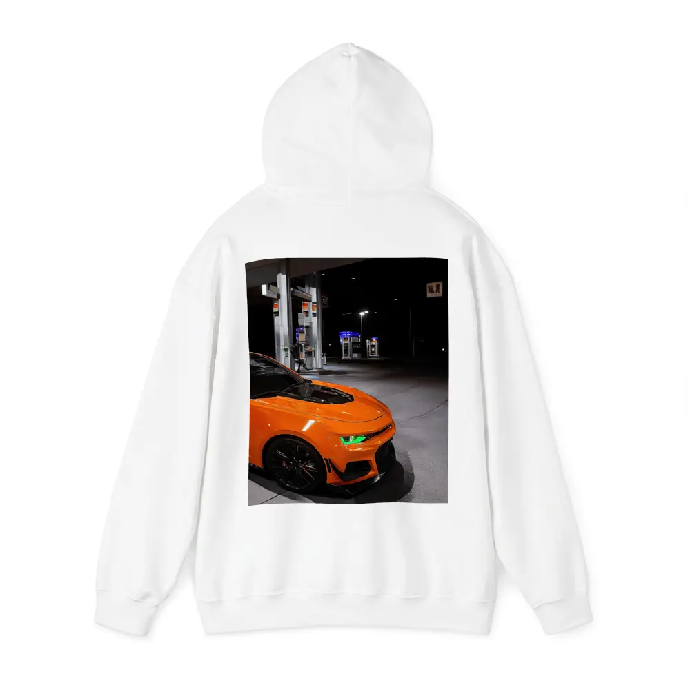 Chevrolet Camaro Orange At Night Gas Station – Hoodies