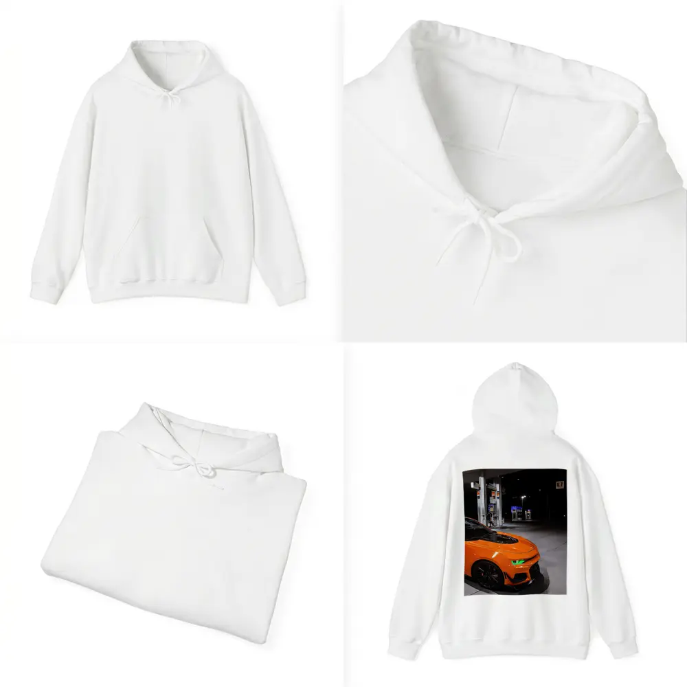 Chevrolet Camaro Orange At Night Gas Station – Hoodies