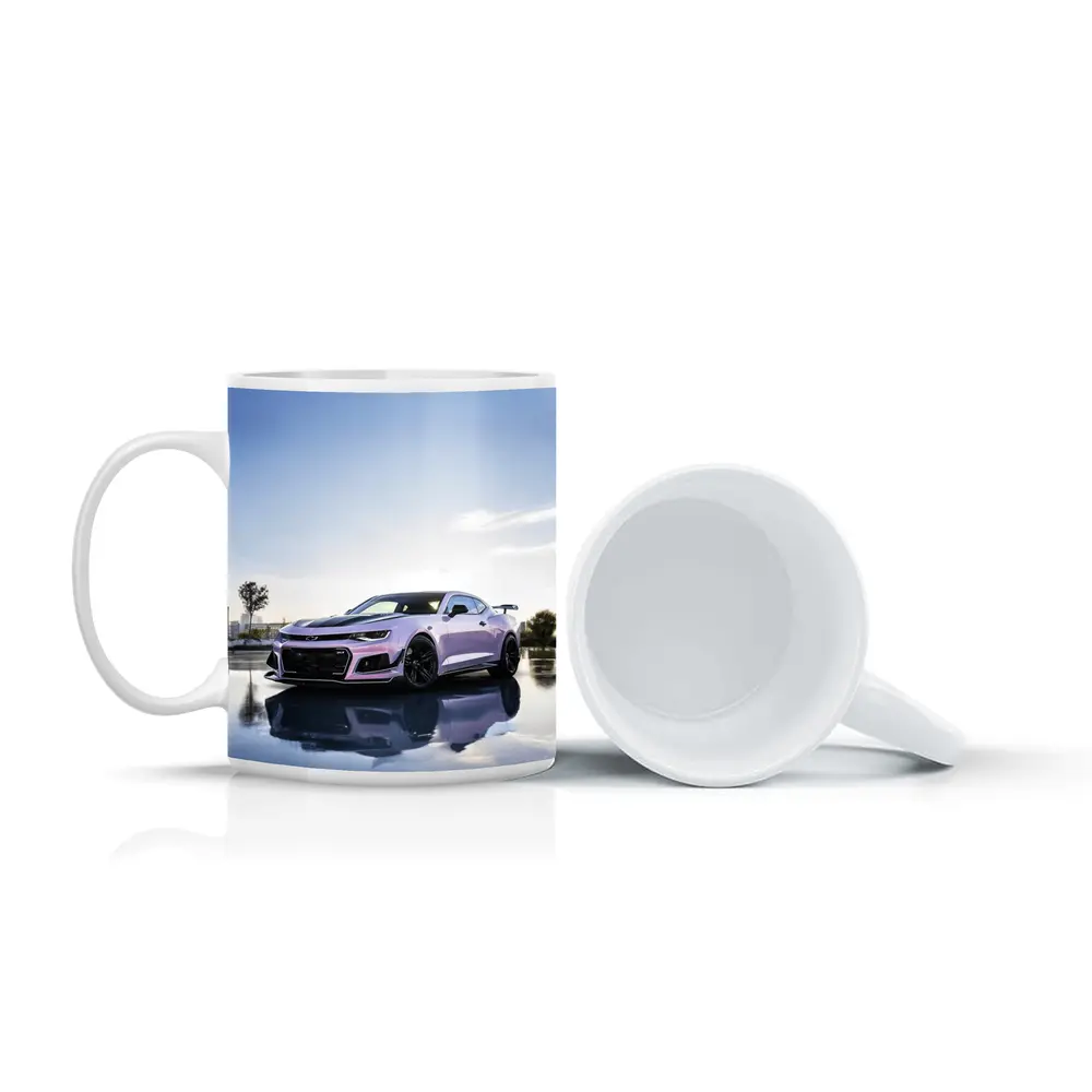 Chevrolet Camaro Pink Coupe City Backdrop – Mugs