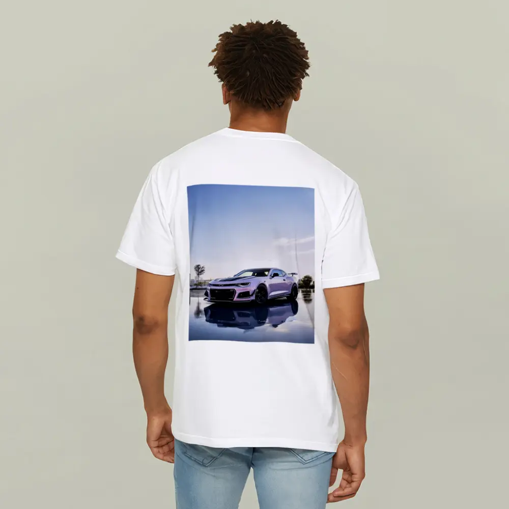 Chevrolet Camaro Pink Coupe City Backdrop – T-Shirts