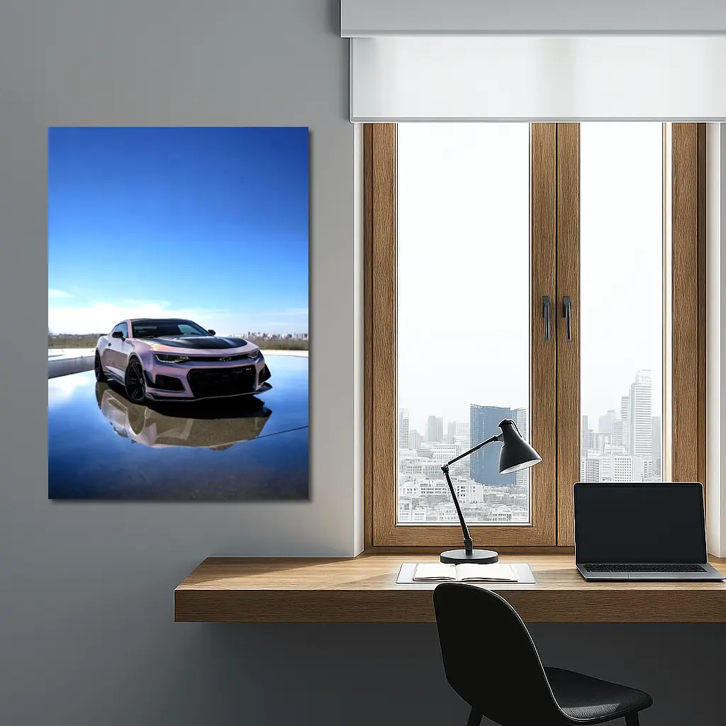 Chevrolet Camaro ZL1 Pink City Skyline – Wall Art
