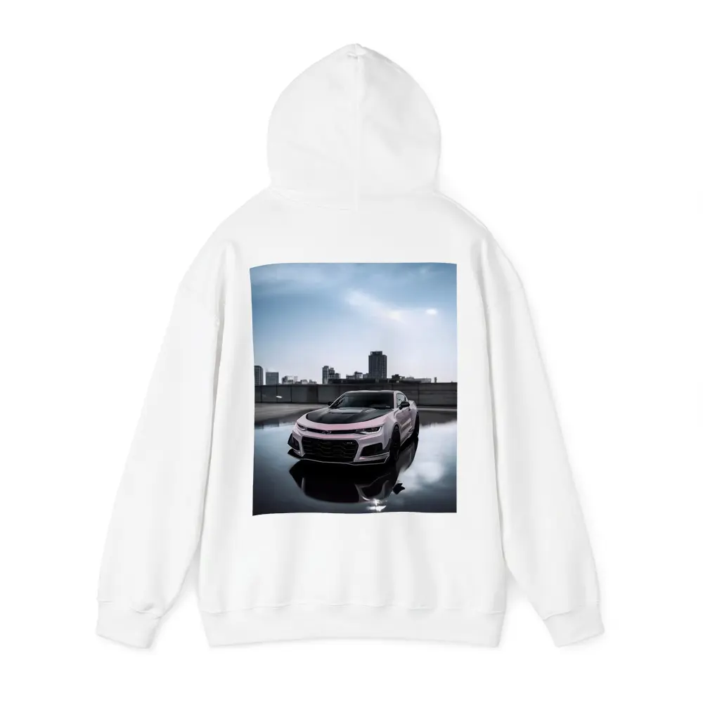 Chevrolet Camaro Pink City Rooftop Shot – Hoodies