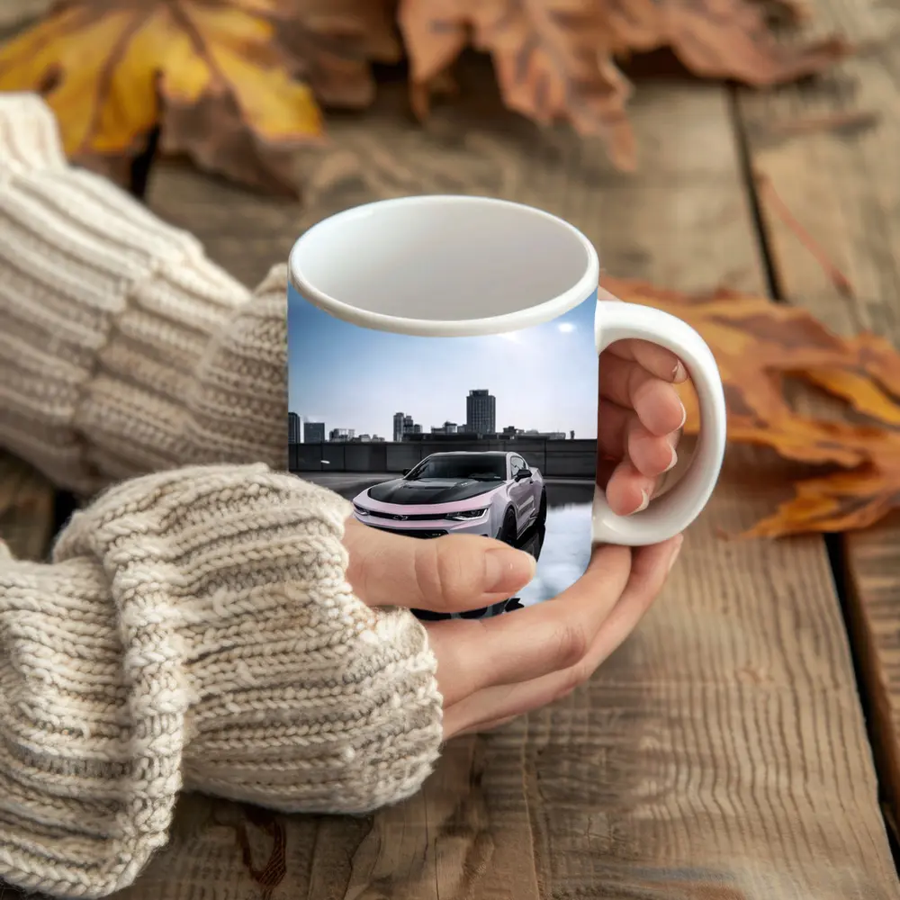Chevrolet Camaro Pink City Rooftop Shot – Mugs