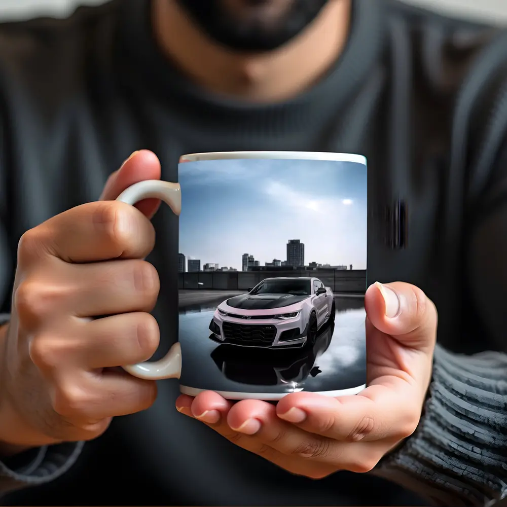Chevrolet Camaro Pink City Rooftop Shot – Mugs