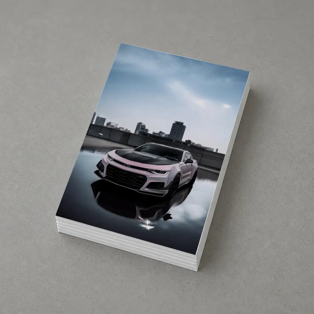 Chevrolet Camaro Pink City Rooftop Shot – Postcards