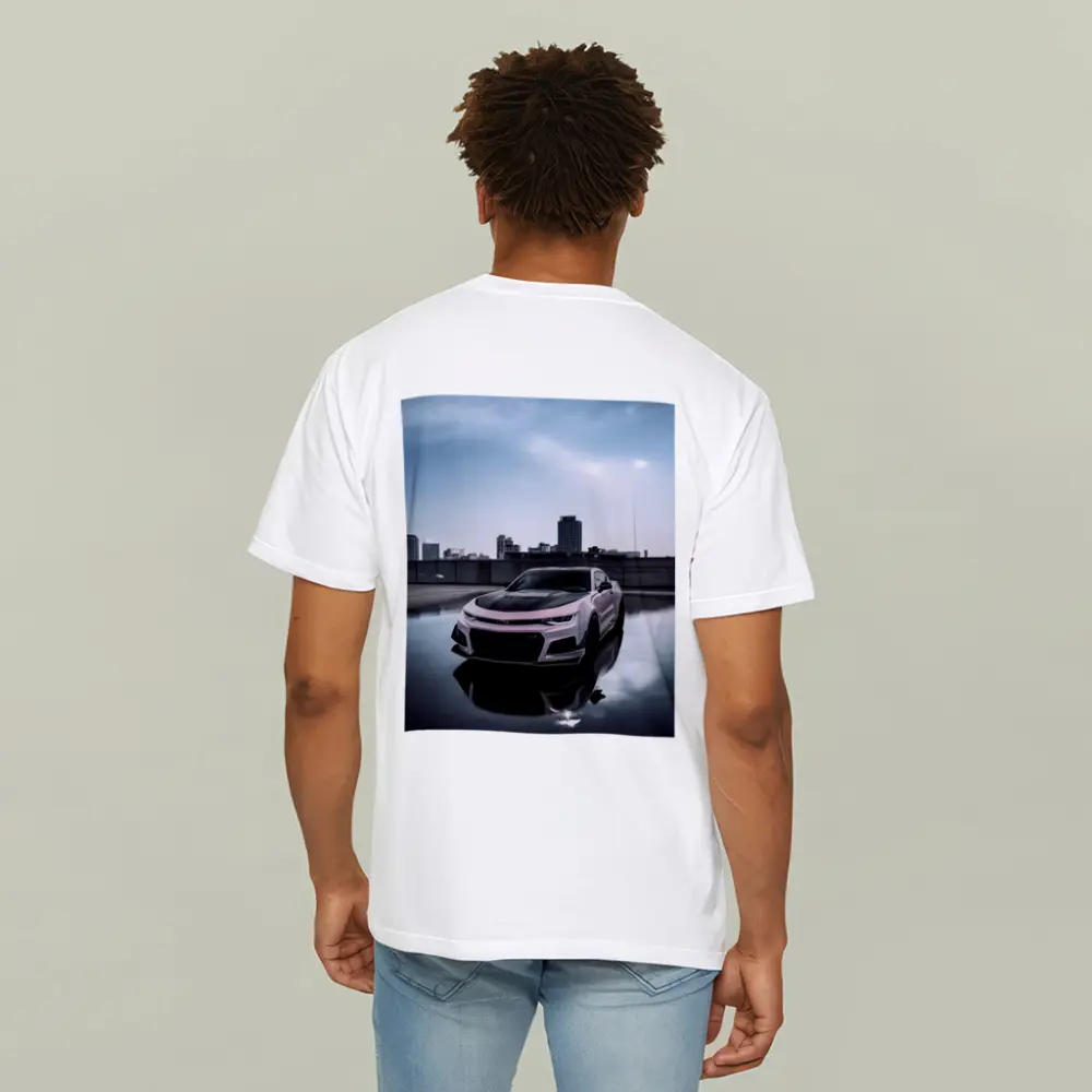 Chevrolet Camaro Pink City Rooftop Shot – T-Shirts
