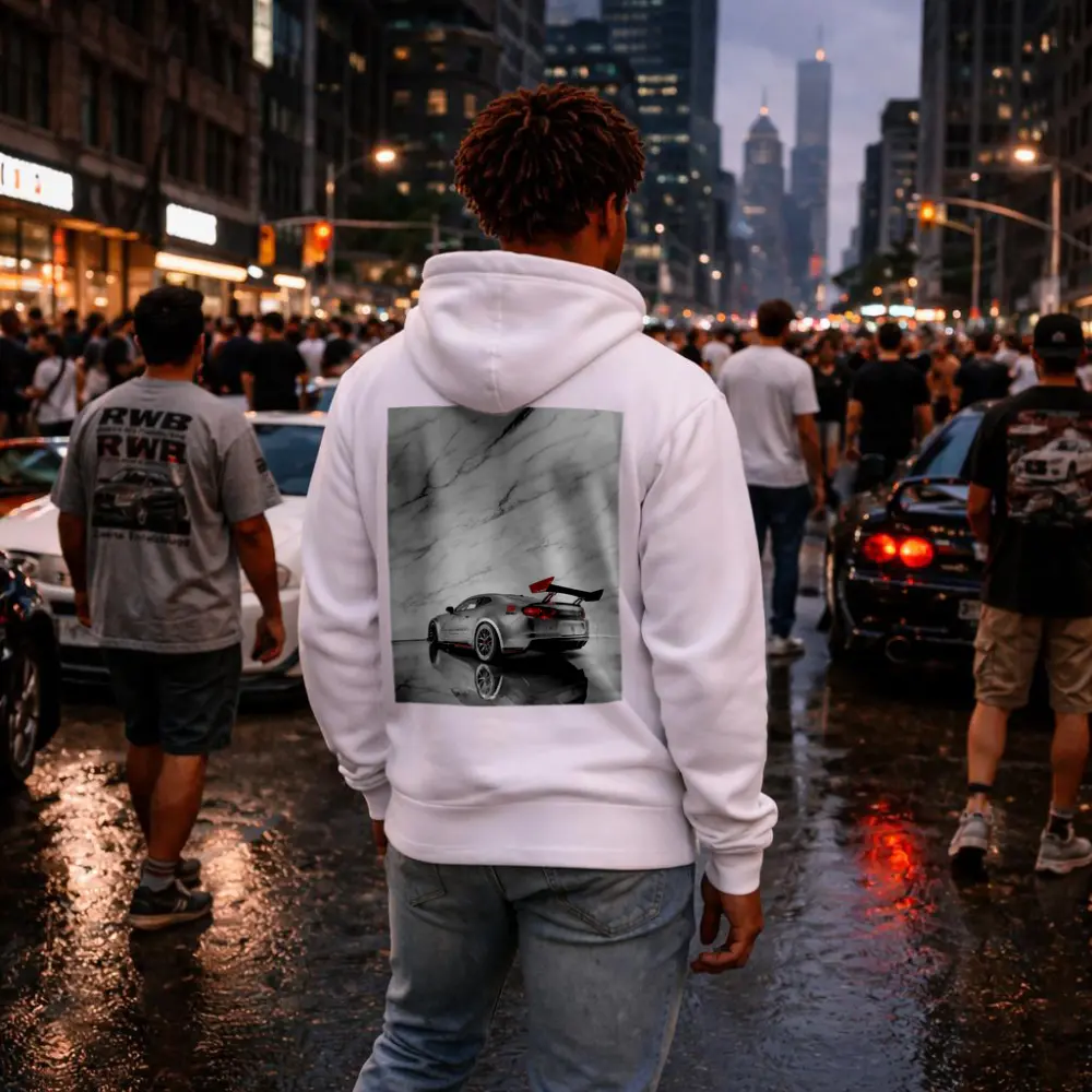 Chevrolet Camaro Silver Race Car Marble Studio – Hoodies