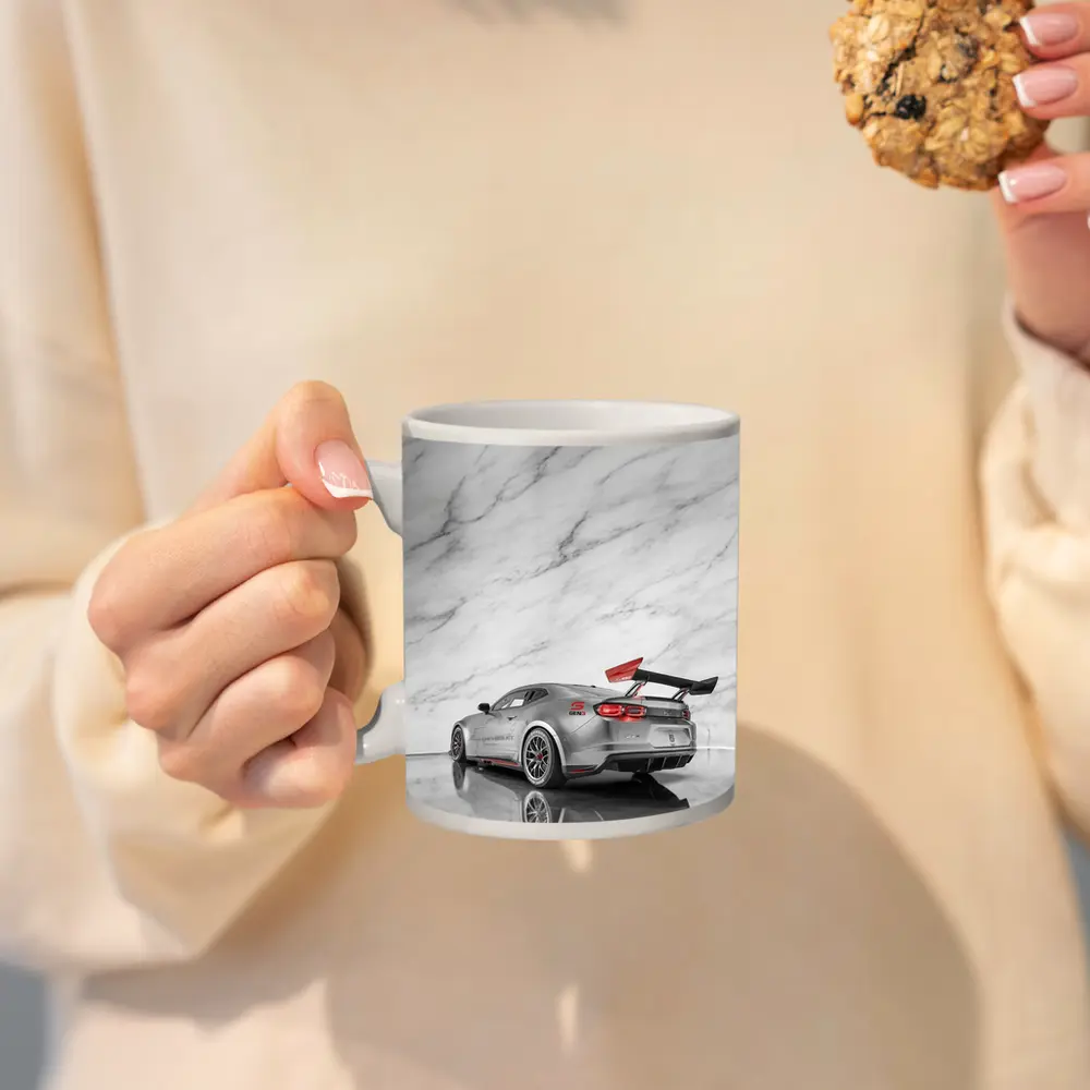 Chevrolet Camaro Silver Race Car Marble Studio – Mugs