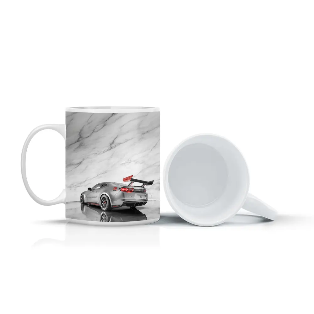 Chevrolet Camaro Silver Race Car Marble Studio – Mugs