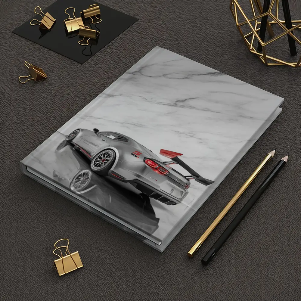Chevrolet Camaro Silver Race Car Marble Studio – Notebooks