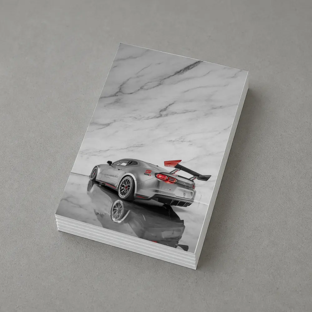 Chevrolet Camaro Silver Race Car Marble Studio – Postcards