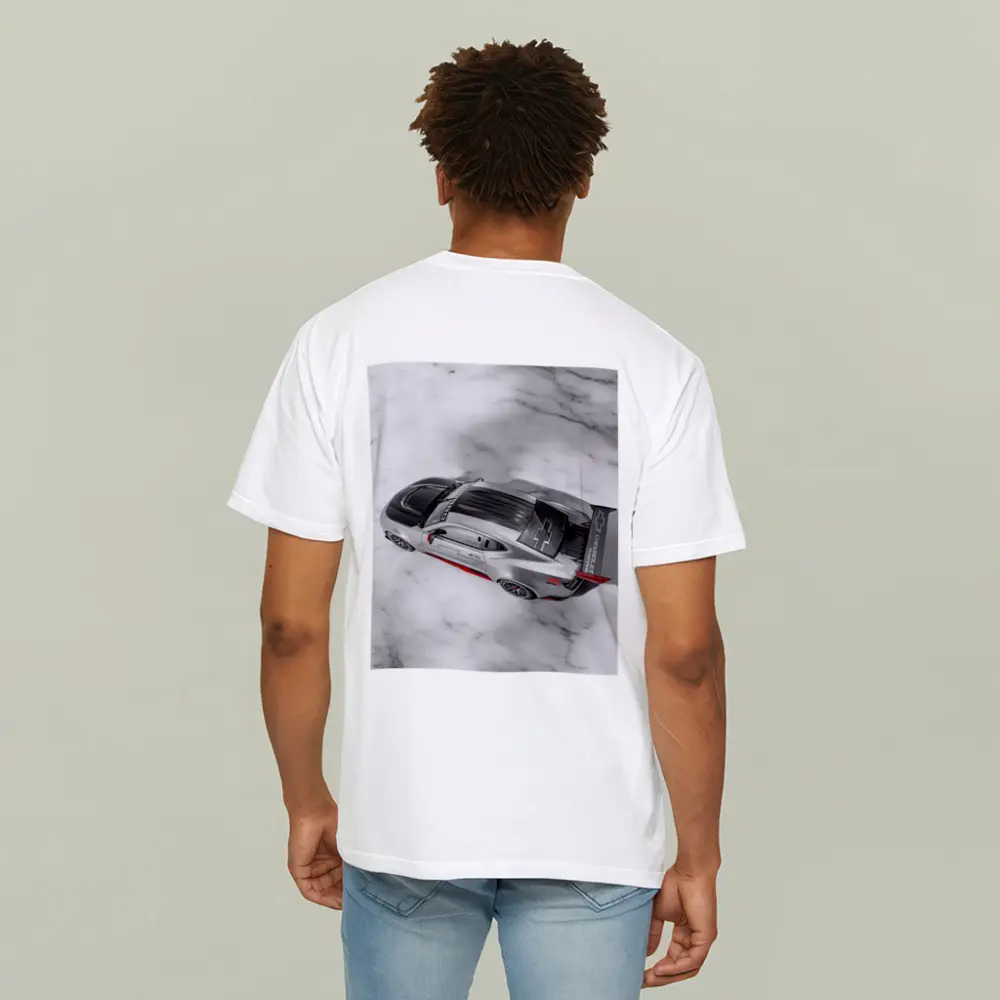 Chevrolet Camaro Racing Silver Marble Background – T-Shirts