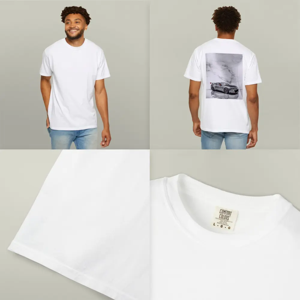 Chevrolet Camaro Silver Race Car Marble Background – T-Shirts