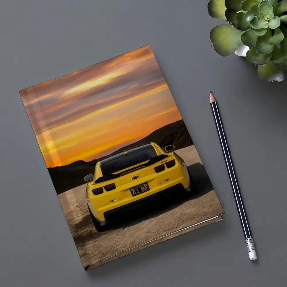 Chevrolet Camaro ZL1 Yellow Sunset Road – Notebooks