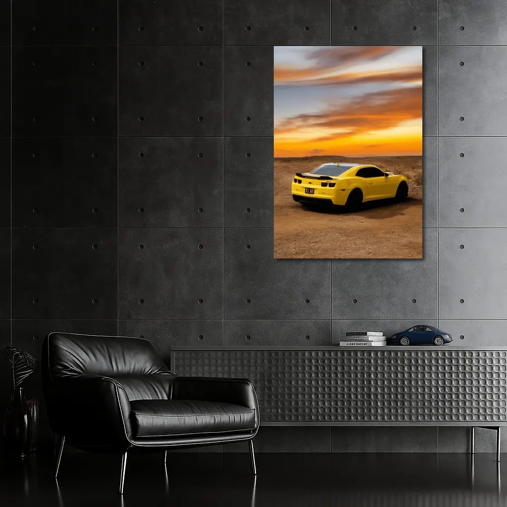 Chevrolet Camaro ZL1 Yellow Desert Sunset – Wall Art