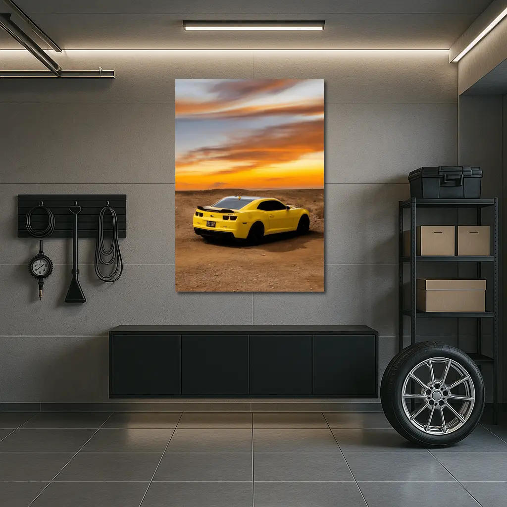 Chevrolet Camaro ZL1 Yellow Desert Sunset – Wall Art