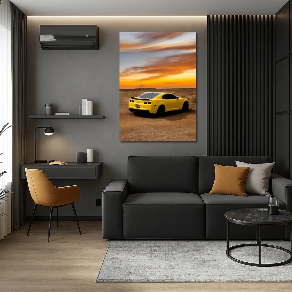 Chevrolet Camaro ZL1 Yellow Desert Sunset – Wall Art