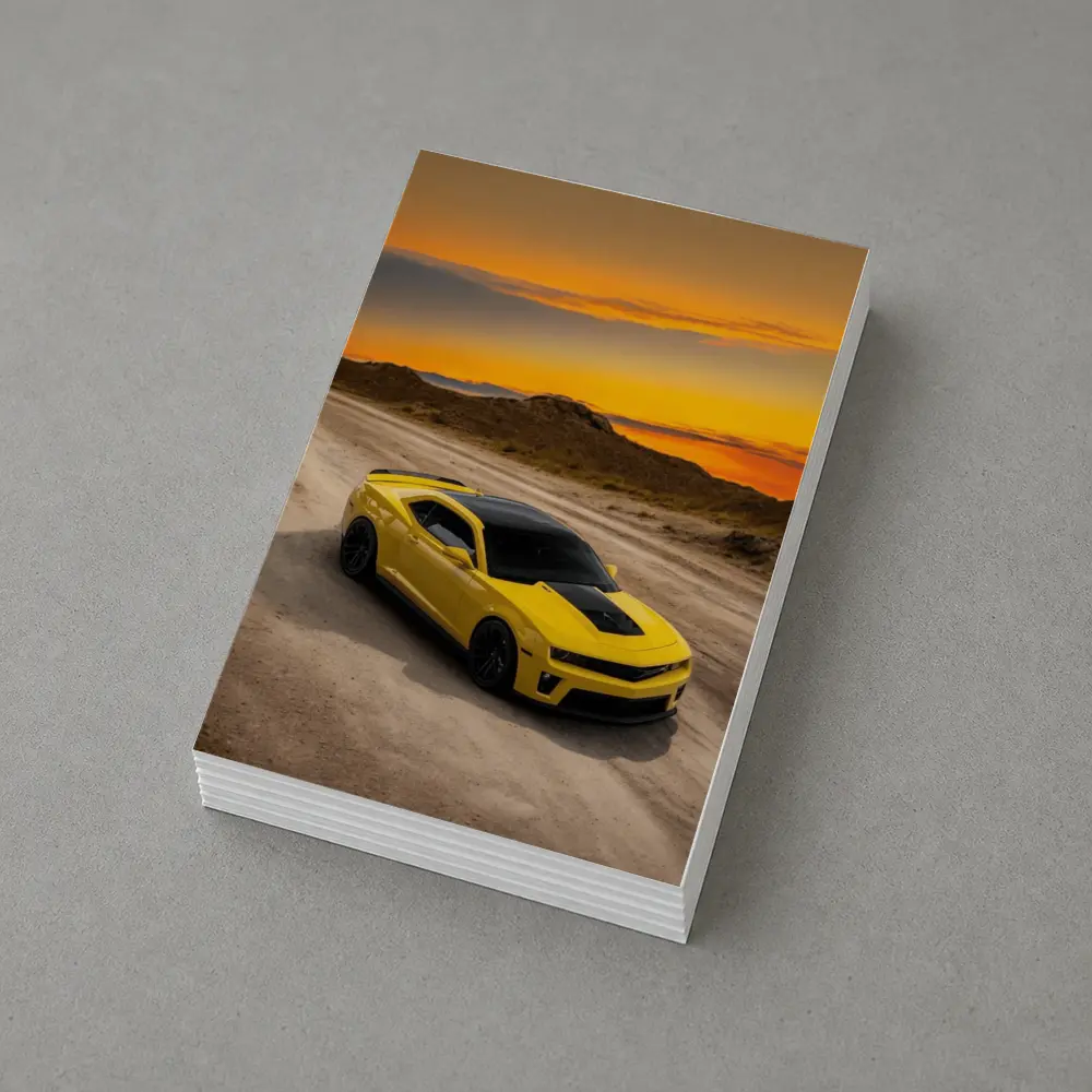 Chevrolet Camaro ZL1 Yellow Desert Sunset – Postcards
