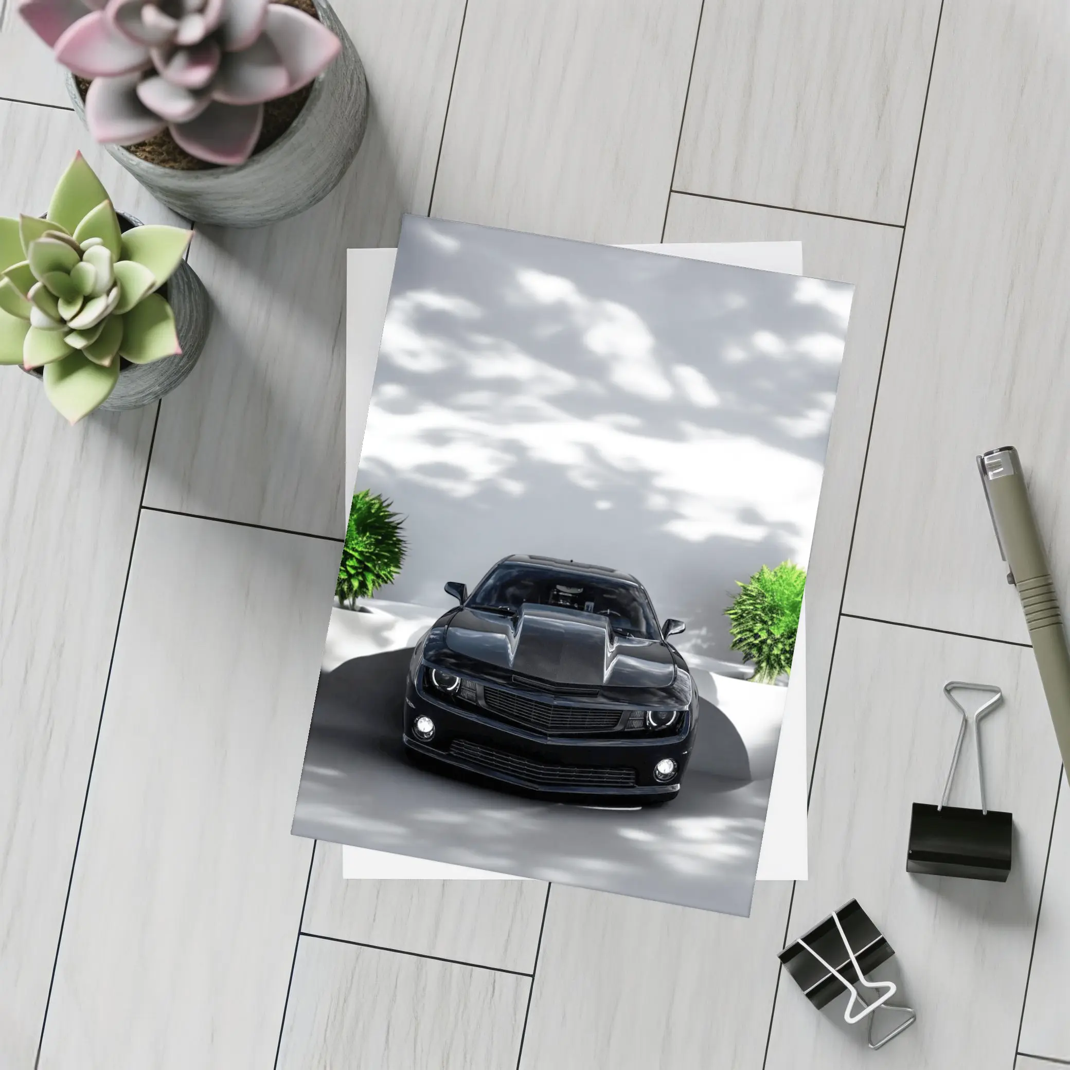 Black Chevrolet Camaro ZL1 Clean Background – Postcards