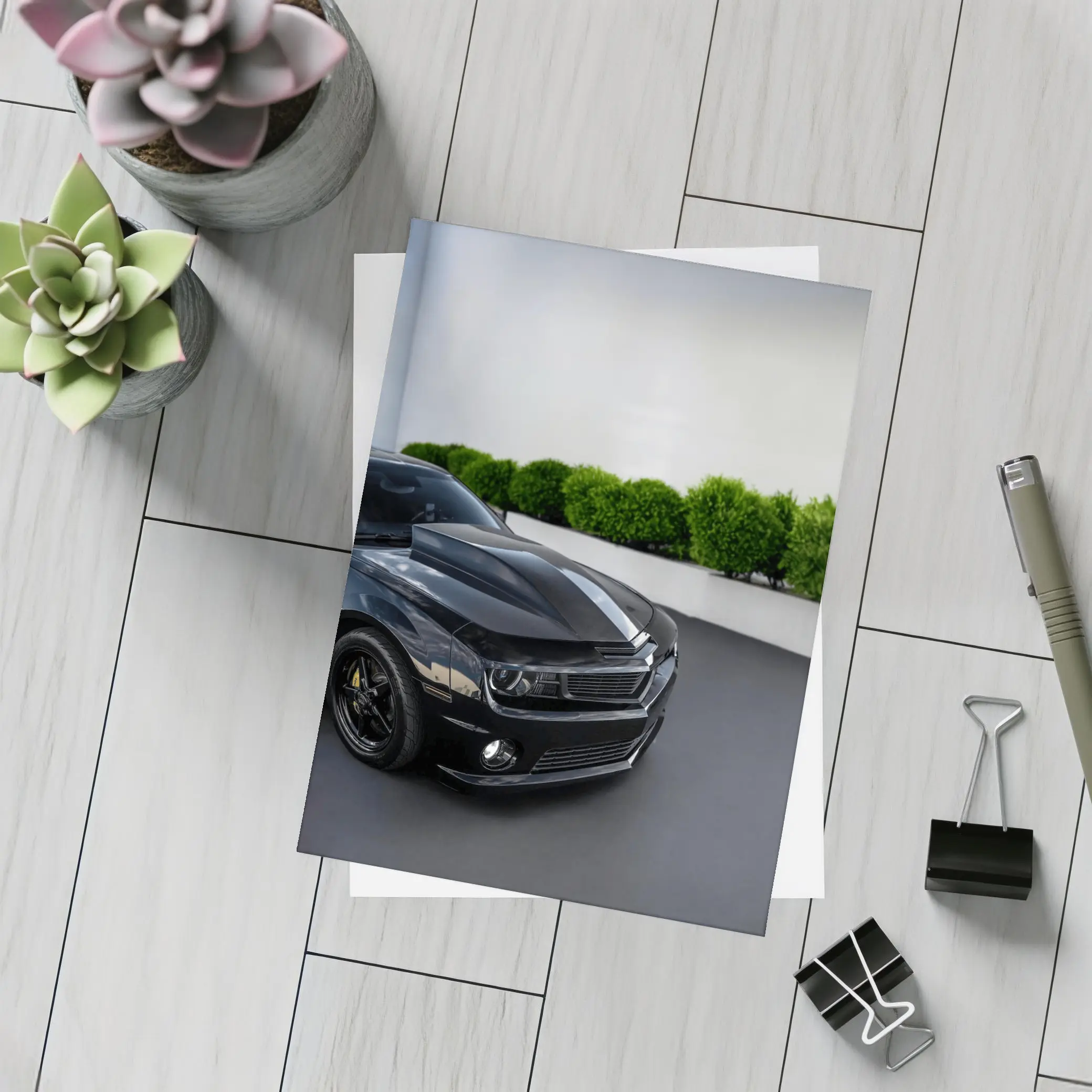 Black Chevrolet Camaro ZL1 Indoor Parking – Postcards