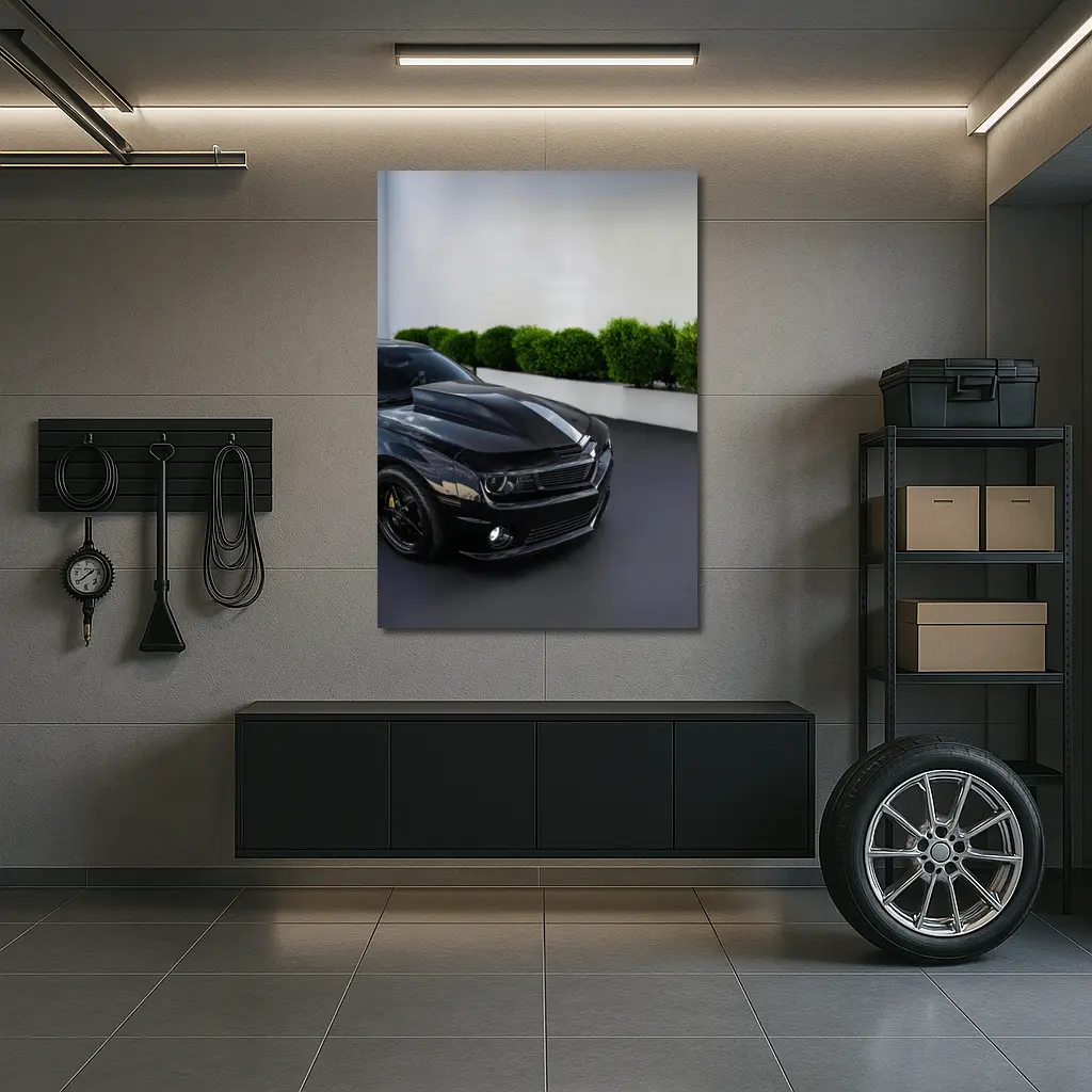 Black Chevrolet Camaro ZL1 Indoor Parking – Wall Art