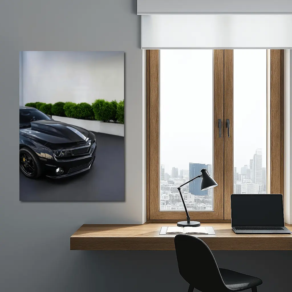 Black Chevrolet Camaro ZL1 Indoor Parking – Wall Art