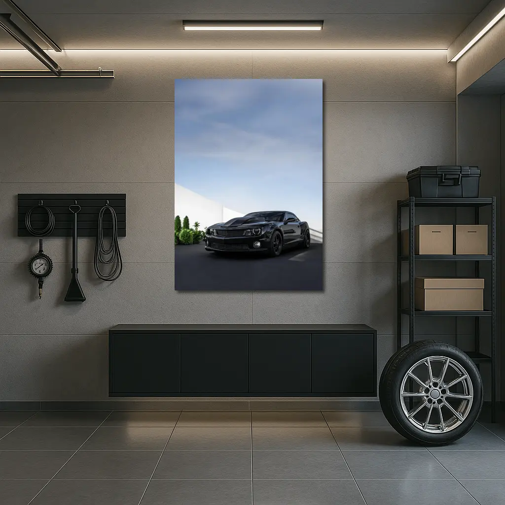 Black Chevrolet Camaro ZL1 Parking Lot – Wall Art