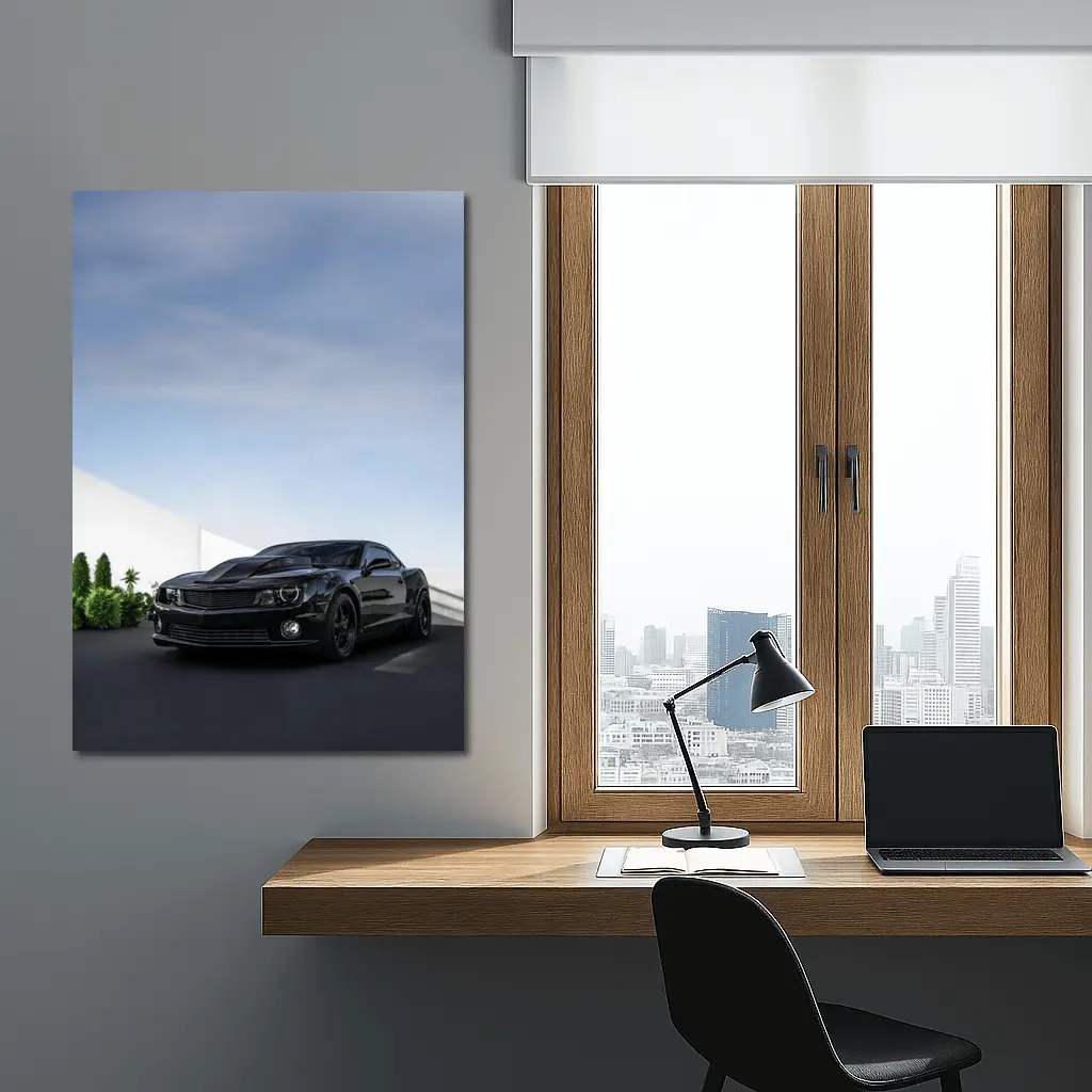 Black Chevrolet Camaro ZL1 Parking Lot – Wall Art
