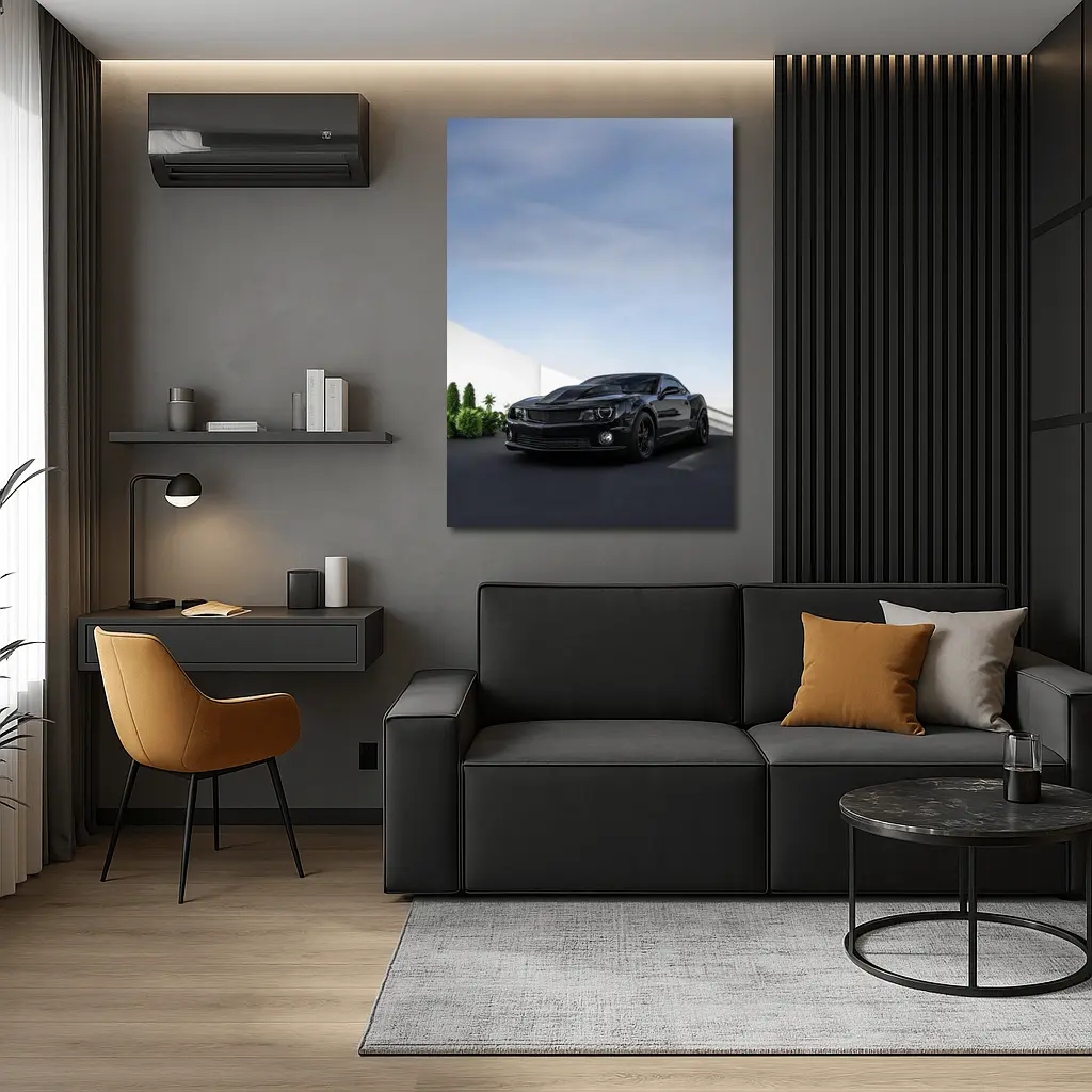 Black Chevrolet Camaro ZL1 Parking Lot – Wall Art