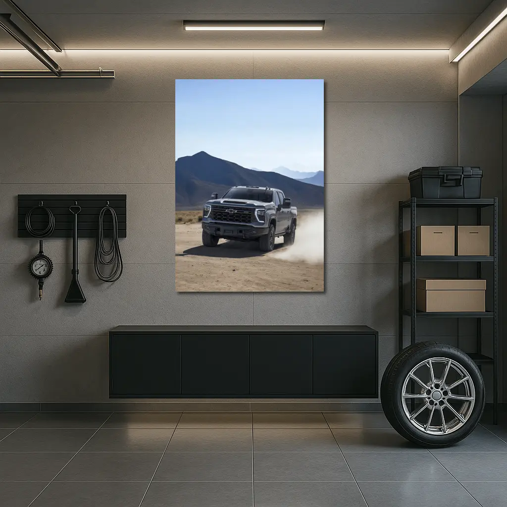 Chevrolet Silverado HD Desert Mountains Drive – Wall Art