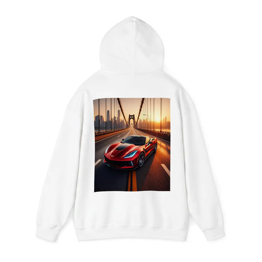 Chevrolet Corvette Red Bridge City Sunset – Hoodies