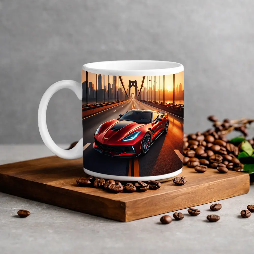 Chevrolet Corvette Red Bridge City Sunset – Mugs