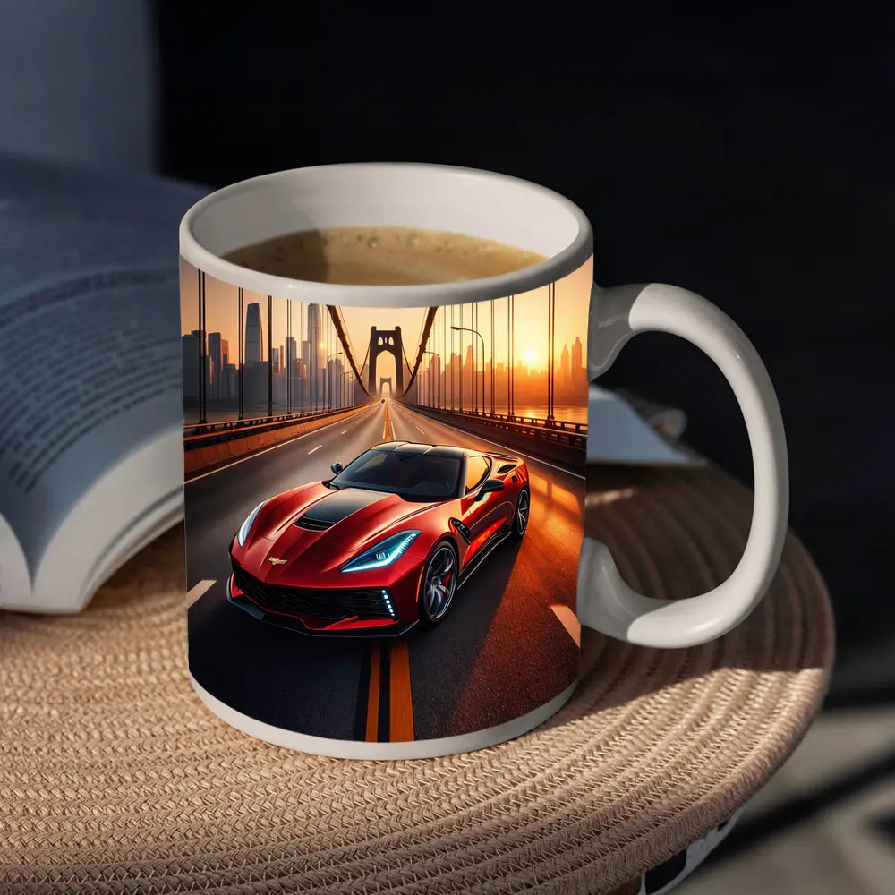 Chevrolet Corvette Red Bridge City Sunset – Mugs