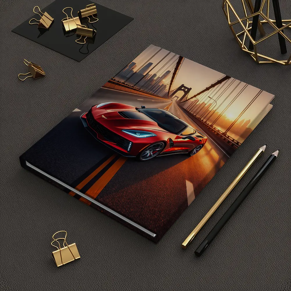 Chevrolet Corvette Red Bridge City Sunset – Notebooks