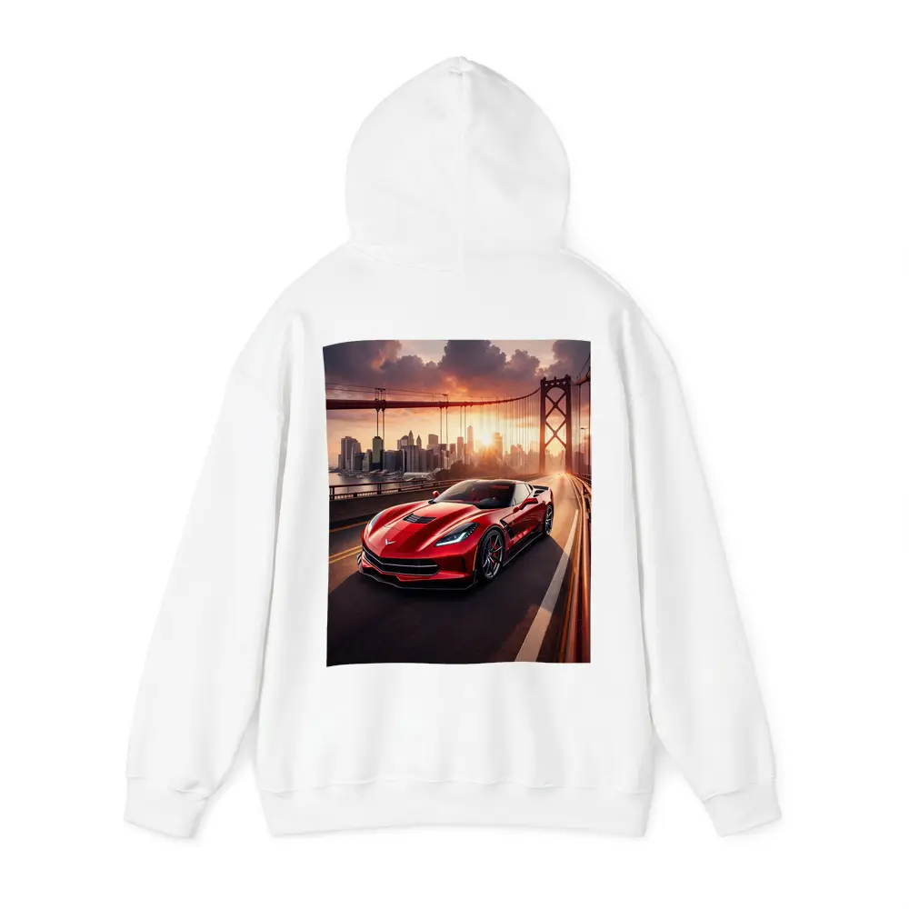 Chevrolet Corvette Red Bridge City Sunset – Hoodies