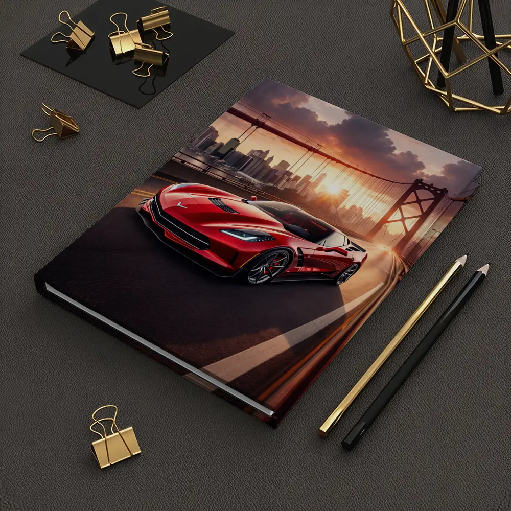Chevrolet Corvette Red Bridge City Sunset – Notebooks