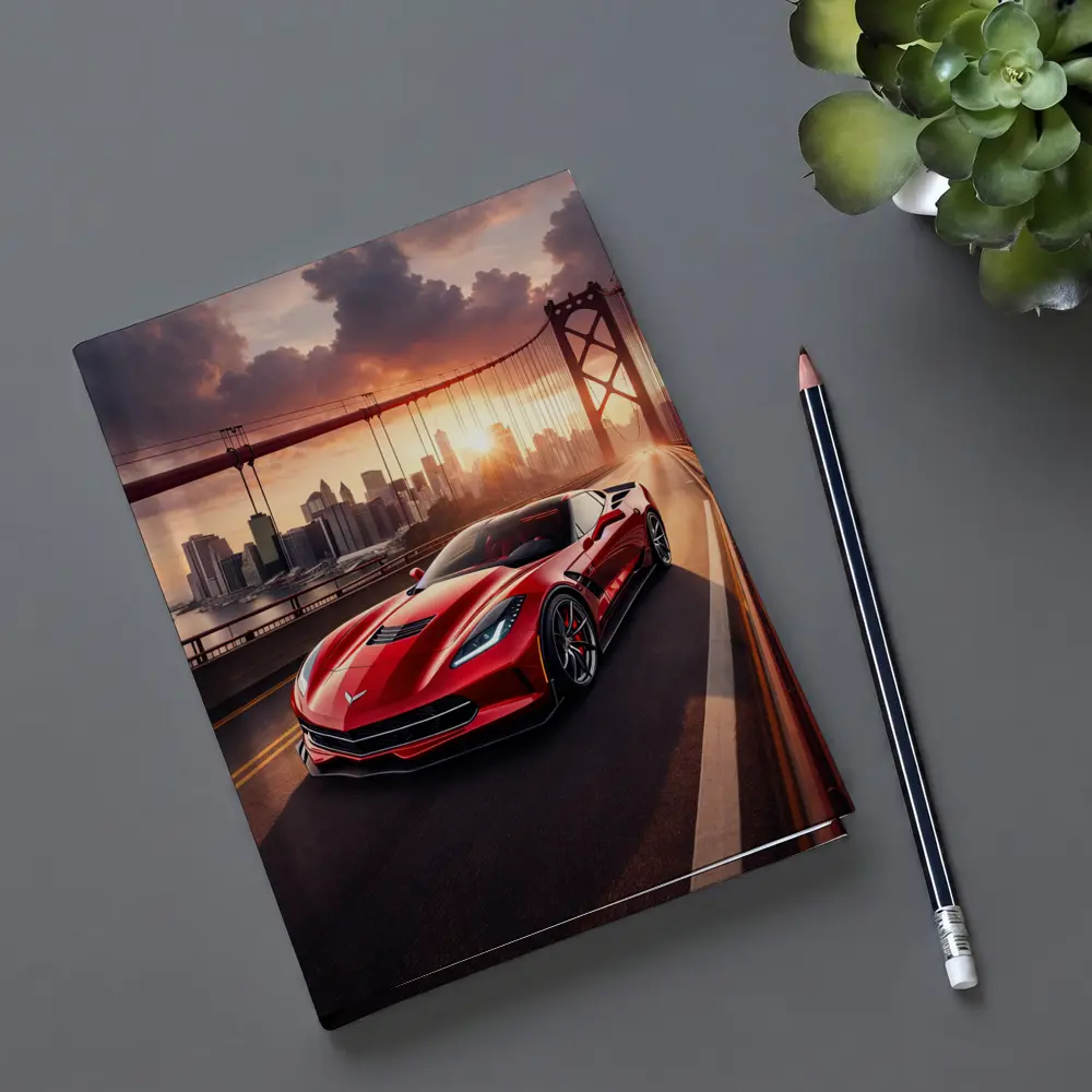 Chevrolet Corvette Red Bridge City Sunset – Notebooks