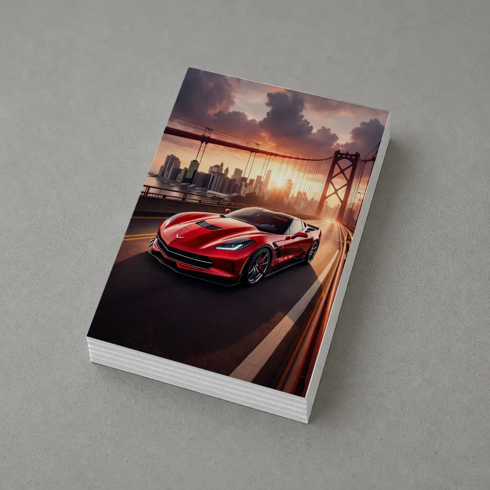 Chevrolet Corvette Red Bridge City Sunset – Postcards