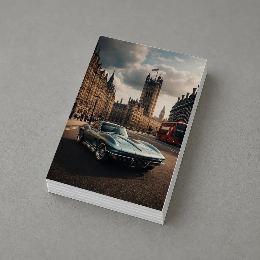 Chevrolet Corvette Classic London Westminster Background – Postcards