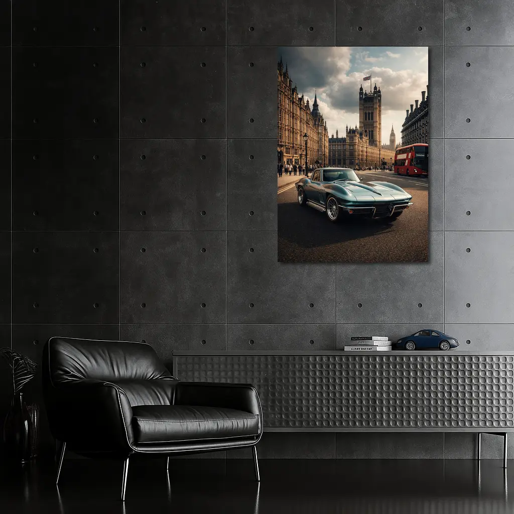 Chevrolet Corvette Classic London Westminster Background – Wall Art